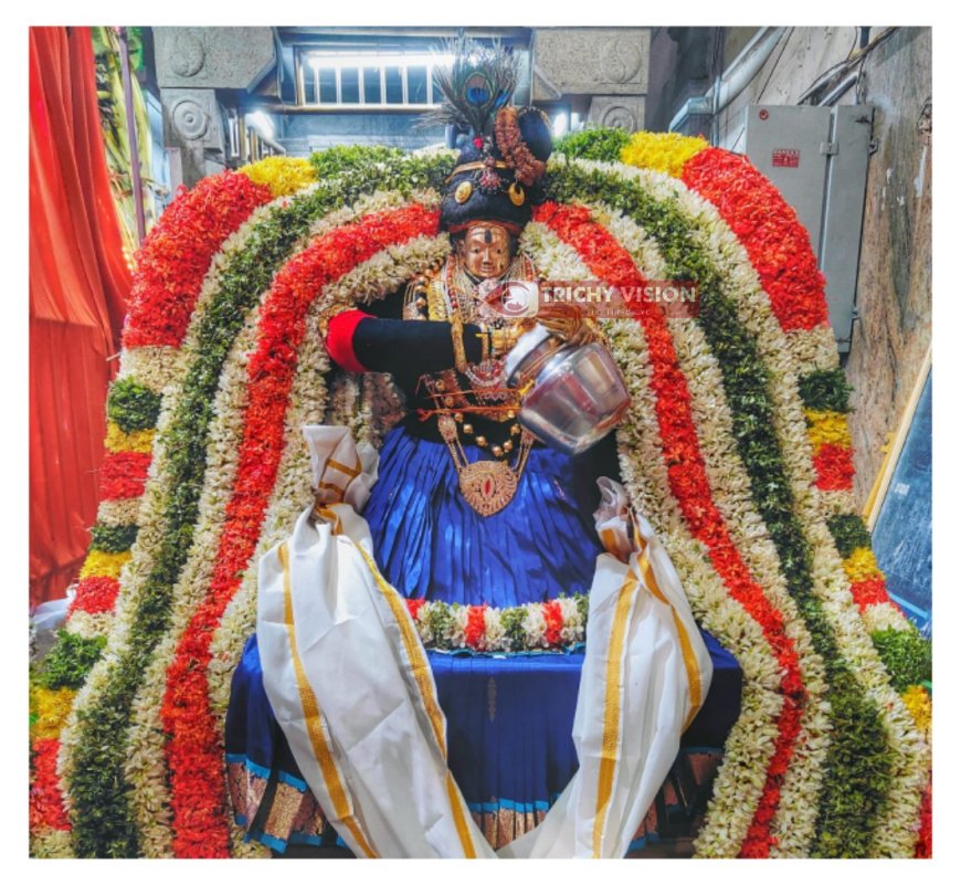 சமயபுரம் மாரியம்மன் கோவிலில் பஞ்சப்பிரகார விழா - 12ம் நாளில் அம்மன் முத்துப்பல்லக்கில் திருவீதி உலா.