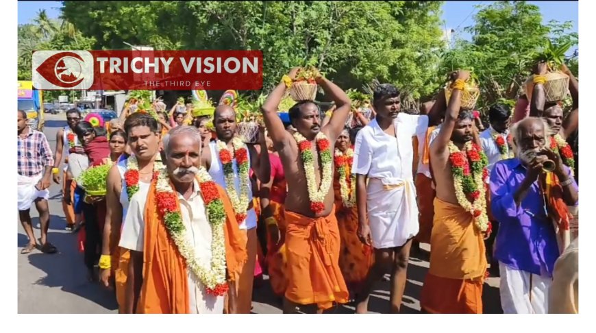 ஸ்ரீ சுப்பிரமணியசுவாமி, ஸ்ரீ பெரிய அன்ன ஸ்வாமி கோவில் மகா கும்பாபிஷேகம் - கொள்ளிடம் ஆற்றில் இருந்து எடுத்துச் செல்லப்பட்ட புனித நீர்