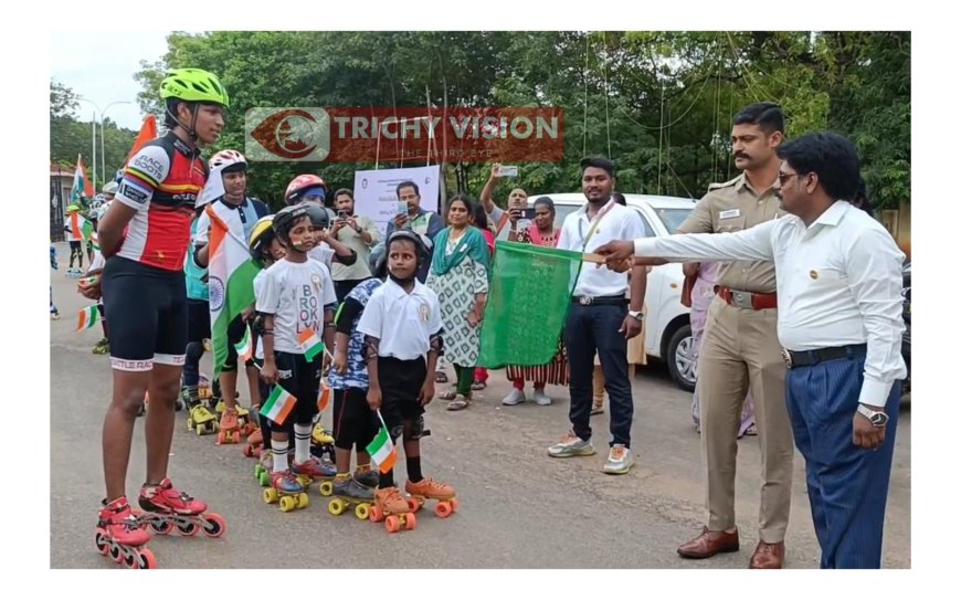 தேசிய நெடுஞ்சாலையில் ஸ்கேட்டிங் செய்து விழிப்புணர்வை ஏற்படுத்திய வீரர், வீராங்கணைகள்