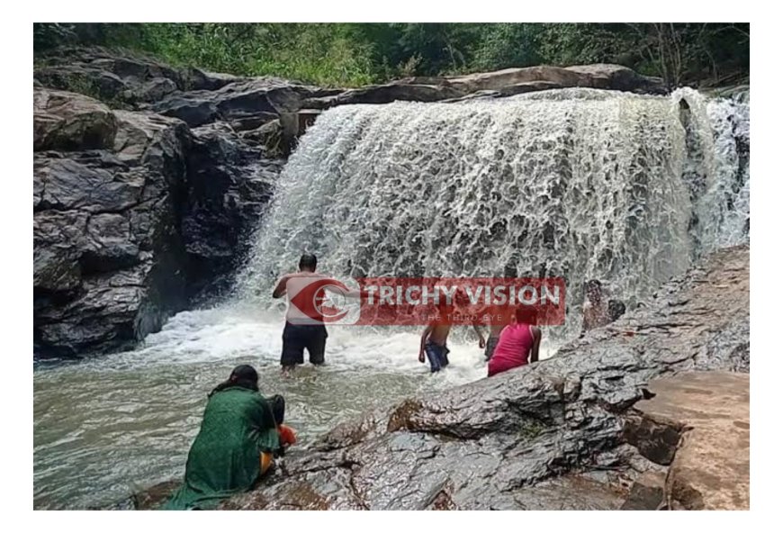 பச்சமலை மங்கலம் அருவியில் நீர்வரத்து அதிகரிப்பு -  சுற்றுலா பயணிகள் மகிழ்ச்சி