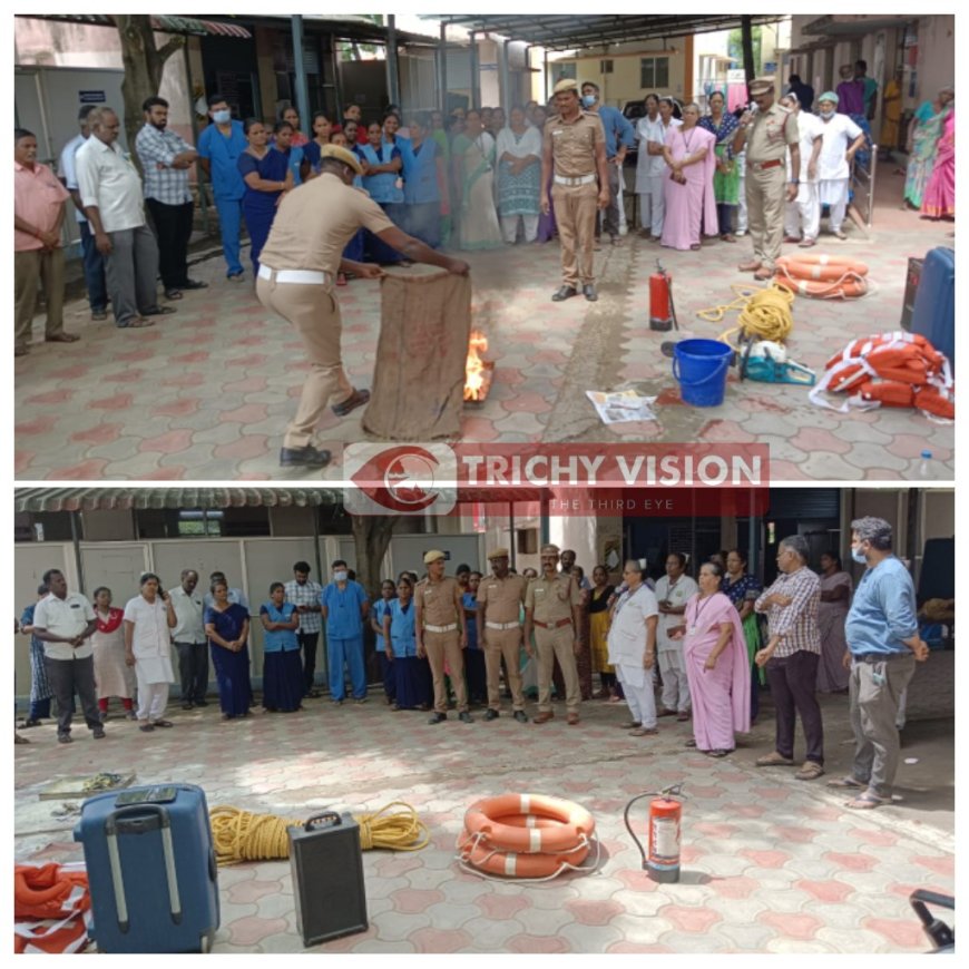 தீ தடுப்பு மற்றும் வடகிழக்கு பருவமழை எதிர்கொள்ள தீயணைப்பு வீரர்கள் விழிப்புணர்வு பிரச்சாரம்.