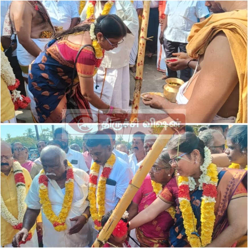 எறும்பீஸ்வரர் கோவில் கும்பாபிஷேகம் முகூர்த்தக்கால் நடும் பணி விமர்சையாக நடைபெற்றது