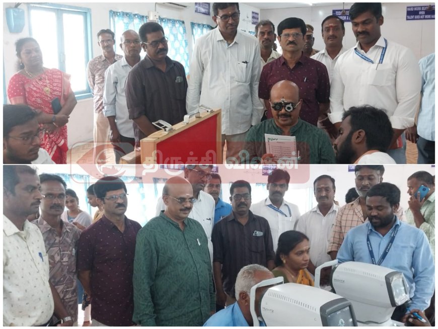 பேருந்து ஓட்டுநர் நடத்துநர்களுக்கு கண் பரிசோதனை முகாம்