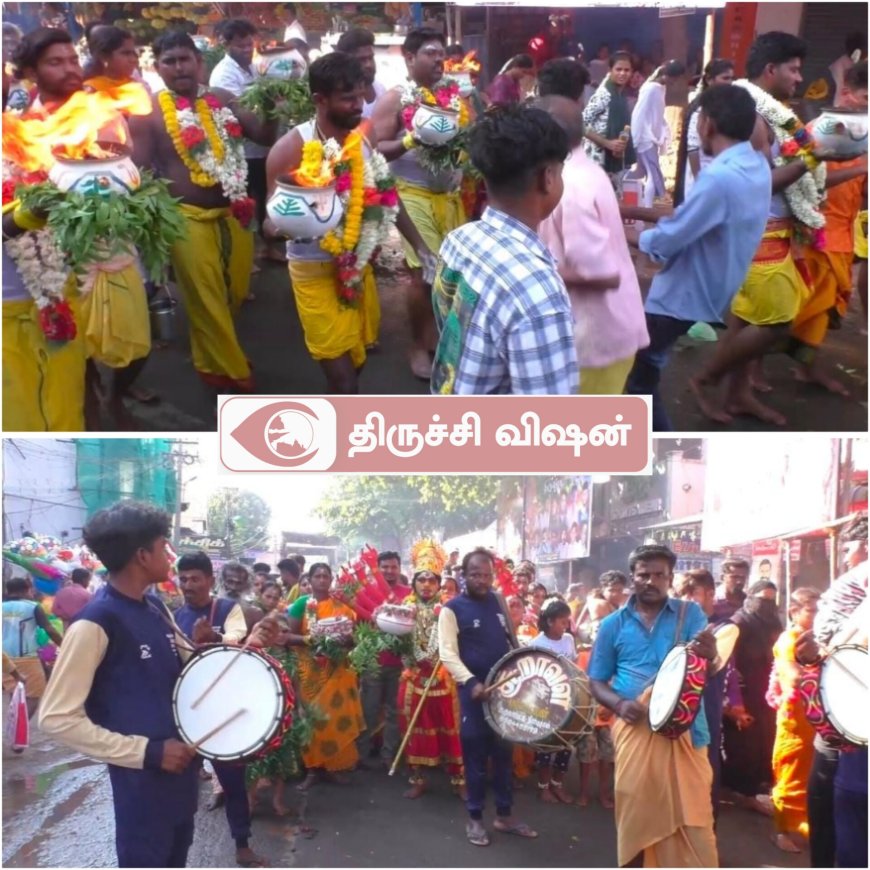 வேப்பிலை மாரியம்மன் கோவில் சித்திரை திருவிழா- பக்தர்கள் அலகு குத்தியும், அக்னி சட்டி எடுத்தும் நேர்த்திக்கடன்