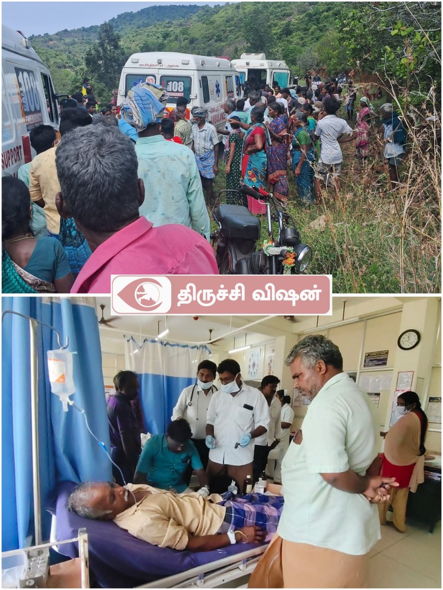 துறையூர் அருகே கோவிலுக்கு சென்ற வேன் ஓட்டுநர் கட்டுப்பாட்டை இழந்து விபத்து