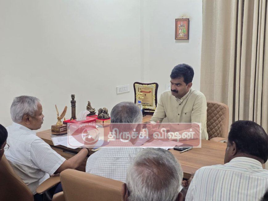 பால்பண்ணை முதல் டோல்பிளாசா வரை உள்ள தேசிய நெடுஞ்சாலையில் சாலை விளக்குகள் சரி செய்ய களஆய்வு-திருச்சி எம்பி
