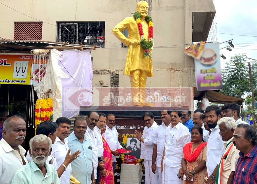 சிவாஜி கணேசன் அவர்களின் திருவுருவ சிலைக்கு எல். ரெக்ஸ் அவர்களின் தலைமையில் மாலை அணிவித்து மரியாதை