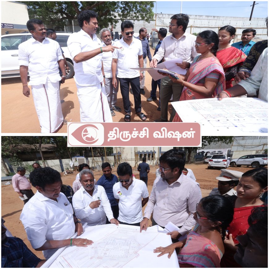 காமராசர் நூலகம் மற்றும் அறிவுசார் மைய கட்டிடப் பணிகளை துணை முதல்அமைச்சர் நேரில் ஆய்வு