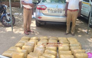 மணப்பாறையில் 85.5 கிலோ கஞ்சாவுடன்  கார் பறிமுதல்:  காரில் வந்த  4 நபர்கள் தப்பியோட்டம்!