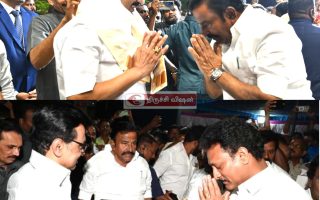திருச்சி வருகை: முதலமைச்சர் மு.க. ஸ்டாலினுக்கு உற்சாக வரவேற்பு!