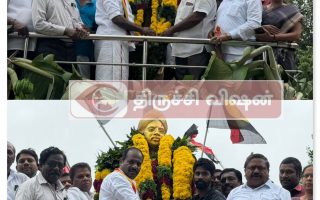 வ.உ.சிதம்பரனாரின் 89 ஆவது நினைவு தினத்தை முன்னிட்டு தேமுதிகவினர் மாலை அணிவித்து மரியாதை செலுத்தினர்