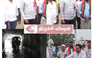 திருச்சி ஆழ்வார்தோப்பில் இருசக்கர வாகனத்தில் எம்.பி துரை வைகோ ஆய்வு