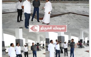 பஞ்சப்பூர் ஓம்னி பேருந்து நிலைய பணிகளை மேயர் அன்பழகன் ஆய்வு