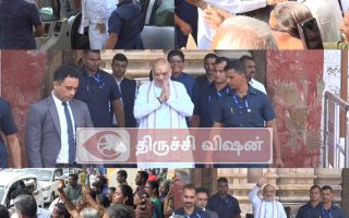 கோவிலில் தரிசனம் முடித்து வெளிவந்த அமித் ஷாவுக்கு பொதுமக்கள் உற்சாக வரவேற்பு