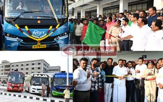 திருச்சி பஞ்சப்பூரில் புதிய ஆம்னி பேருந்து நிலையத்தை அமைச்சர் நேரு திறந்து வைத்தார்.