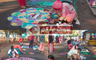 பொங்கல் பண்டிகையை முன்னிட்டு பெண்களுக்கான கோலப்போட்டி – கைவண்ணத்தைக் காட்டிய அசத்திய பெண்கள்