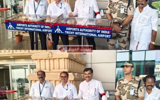 திருச்சி விமான நிலையம்: செய்தியாளர்களுக்காகப் புதிய ‘போடியம்’ அமைத்துக் கொடுத்த எம்.பி!