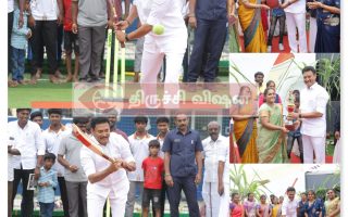 எல்லக்குடி ஸ்போர்ட்ஸ் கிளப் 25ஆம் ஆண்டு கிரிக்கெட் போட்டி – அமைச்சர் அன்பில் மகேஸ் தொடங்கி பரிசளிப்பு