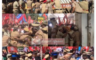 திருச்சி ஜங்ஷன் ரயில் நிலையத்தில் மறியல் – தள்ளுமுள்ளு நெரிசல் – 500க்கும் மேற்பட்டோர் கைது