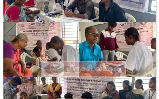 கேர் பொறியியல் கல்லூரி NSS – நவலூரில் இலவச கண் பரிசோதனை முகாம்; 350 பேர் பயன்