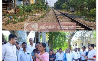 திருச்சி ஜீவா நகரில் ரயில்வே பாதை ஓர முட்புதர் அகற்றம் – விஷ ஜந்துக்கள் கட்டுப்பாட்டுக்கு துரை வைகோ ஆய்வு