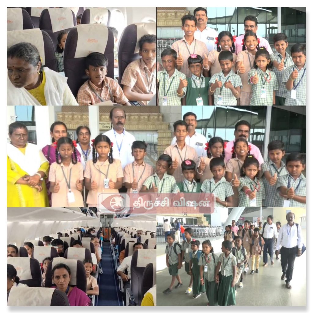 அரசுப் பள்ளி மாணவர்கள் விமானத்தில் பெங்களூரு பயணம் – அண்டை மாநில வாழ்க்கை முறைகள் அறிமுகம் ஏற்பாடு செய்த தலைமை ஆசிரியர்