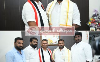 திருச்சி கிழக்கு தொகுதியில் ஆதரவு திரட்டி வரும் அதிமுக வேட்பாளர் ராஜசேகரன்