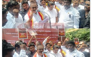 தமிழக வெற்றி கழகத்தின் கொள்கை பரப்பு பேச்சாளர் நாஞ்சில் சம்பத் திருச்சியில் பேட்டி