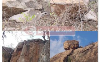 துவரங்குறிச்சி மோரணி மலை குன்றில் இருந்து ராட்சத கல் சரிந்து விழுந்ததால் பரபரப்பு