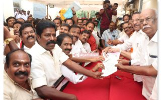 திருச்சி மேற்கு தொகுதியில் போட்டியிட கே.என்.நேரு விருப்ப மனு தாக்கல்