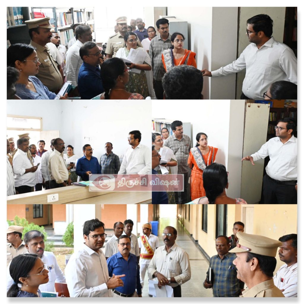 புலிவலம் ஓயாசிஸ் கல்லூரி வாக்கு எண்ணிக்கை மையம்: கலெக்டர் சரவணன் ஆய்வு