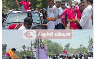 லால்குடியில் லீமா ரோஸ் மார்ட்டினுக்கு வரவேற்பு