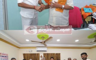 மதத் தலைவர்களைச் சந்தித்து ஆதரவு தேடிய அன்பில் மகேஸ்