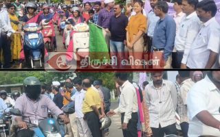 திருச்சியில் 100% வாக்குப்பதிவு வலியுறுத்தி வாகன பேரணி