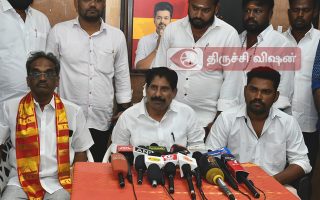 விஜய் மீண்டும் திருச்சிக்கு வந்து பிரச்சாரத்தில் ஈடுபடுவார் த.வெ.க லால்குடி தொகுதி வேட்பாளர் கு.பா.கிருஷ்ணன் திருச்சியில் பேட்டி