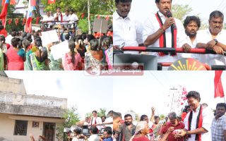 திருவெறும்பூரில் அன்பில் மகேஸ் பொய்யாமொழி தீவிர வாக்கு சேகரிப்பு