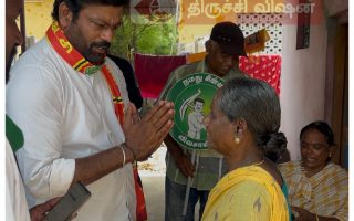 கூத்தப்பார் பேரூராட்சி பகுதியில் வாக்கு சேகரித்த ஜல்லிக்கட்டு ராஜேஷ்