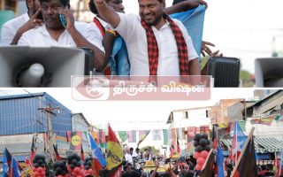 மண்ணச்சநல்லூரில் தீவிர வாக்கு சேகரிப்பு- மகளிர் உரிமைத் தொகை உயர்வு வாக்குறுதியுடன் கதிரவன் பரப்புரை