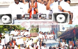 லால்குடி தொகுதியில் வீடு தோறும் சென்று வாக்குச் சேகரித்த திமுக வேட்பாளர் பாரிவள்ளல்