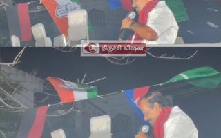 திருச்சியில் லியோனி மீது காலி மதுபான பாட்டில் வீச்சு