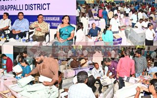 234 தொகுதியில் பதிவான தபால் வாக்குகள் திருச்சியில் பிரித்து கொடுக்கும் பணி