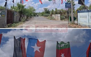 தேர்தல் விதிமுறைகள் மீறலா? கொடிகள் அகற்றப்படாததால் சர்ச்சை