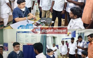 ஸ்ரீரங்கம் அரசு மருத்துவமனையில் தவெக ஸ்ரீரங்கம் சட்டமன்ற உறுப்பினர் ரமேஷ்  திடீர் ஆய்வு!