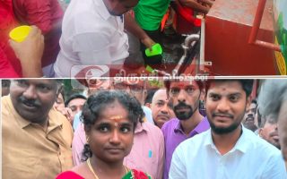 ஸ்ரீரங்கம் சித்திரை தேர் 7000 லிட்டர் குளிர்ந்த மூலிகை நீர்மோர் – MLA ரமேஷ் தொடங்கி வைப்பு