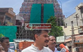 ஸ்ரீரங்கம் கிழக்கு கோபுரப் பணிகள் இம்மாத இறுதிக்குள் நிறைவு: எம்.பி துரை வைகோ ஆய்வில் தகவல்!