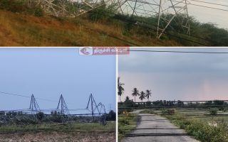 விராலிமலை அருகே மின்கோபுரம் முறிவு அவ்வையார்பட்டி பகுதியில் மின்தடை