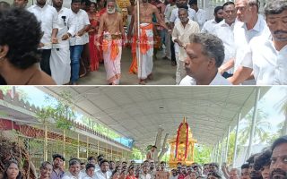 முதல்வர் விஜய் 52வது பிறந்தநாள் முன்னிட்டு ஸ்ரீரங்கத்தில் தங்கத்தேர் இழுத்து தமிழக வெற்றி கழகம் கொண்டாட்டம்