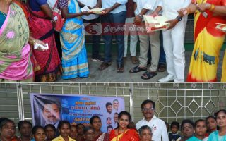 தமிழக முதல்வர் விஜய் 52வது பிறந்தநாள் திருச்சியில் அன்னதானம் மற்றும் இலவச கண் சிகிச்சை முகாம்